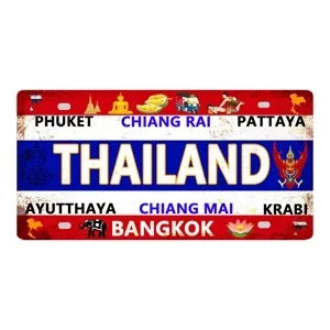 Country City Car License Plate - Metal Sign for Bar Decor