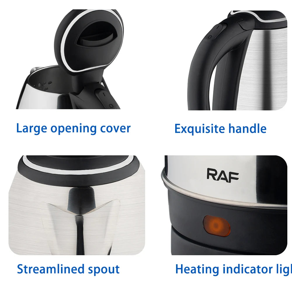 2L Electric Kettle 1500W Stainless Steel Smart Kitchen Appliance