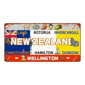 Country City Car License Plate - Metal Sign for Bar Decor