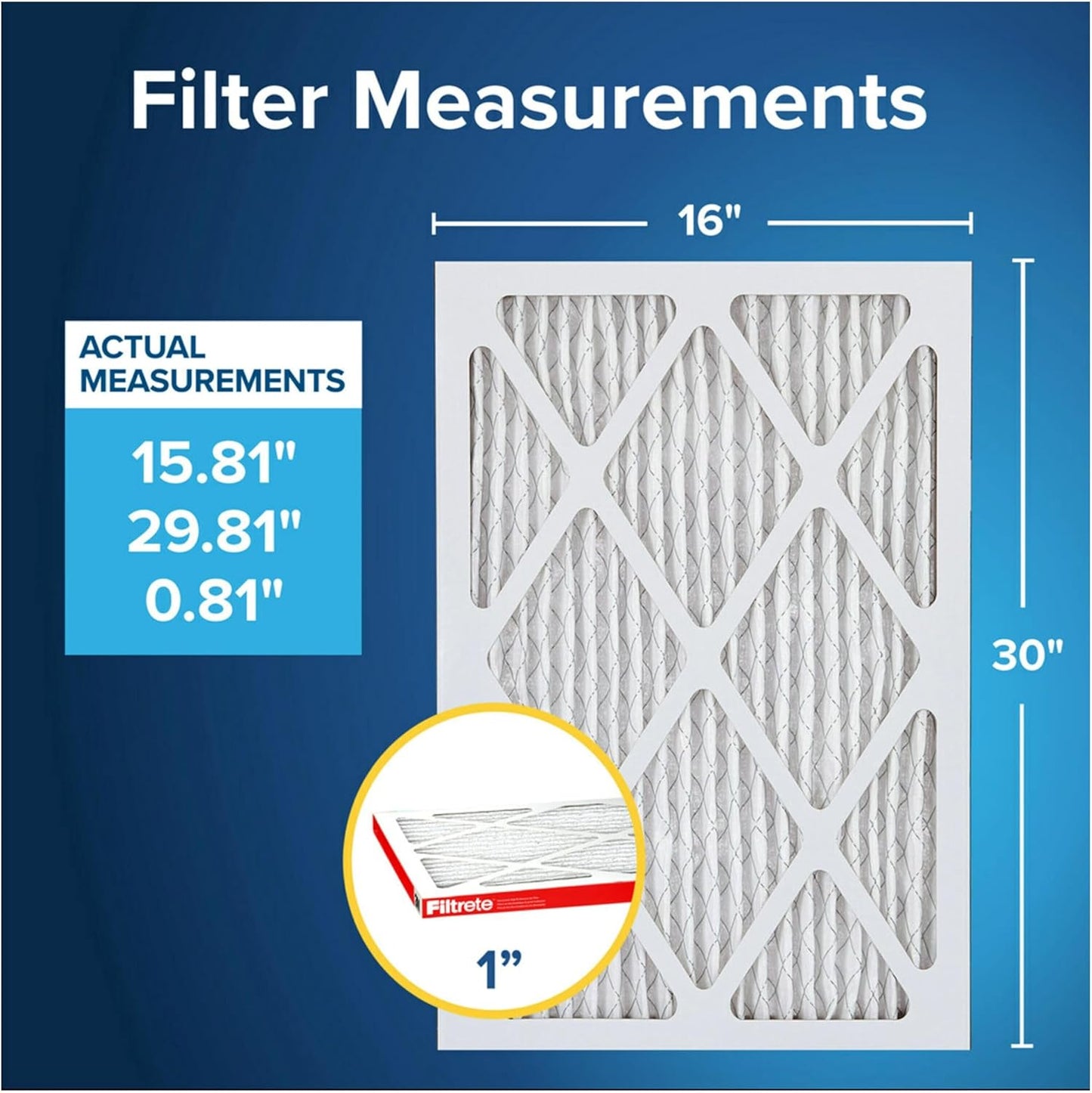 16x30x1 MERV 11 Air Filter 4-Pack - Allergen Defense HVAC