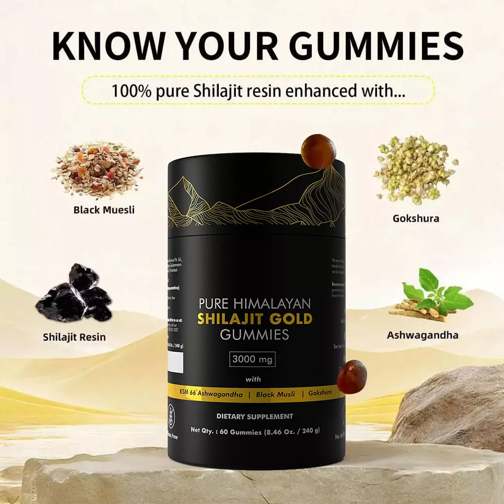 Shilajit Gummies 3000mg: Energy & Immune Boost