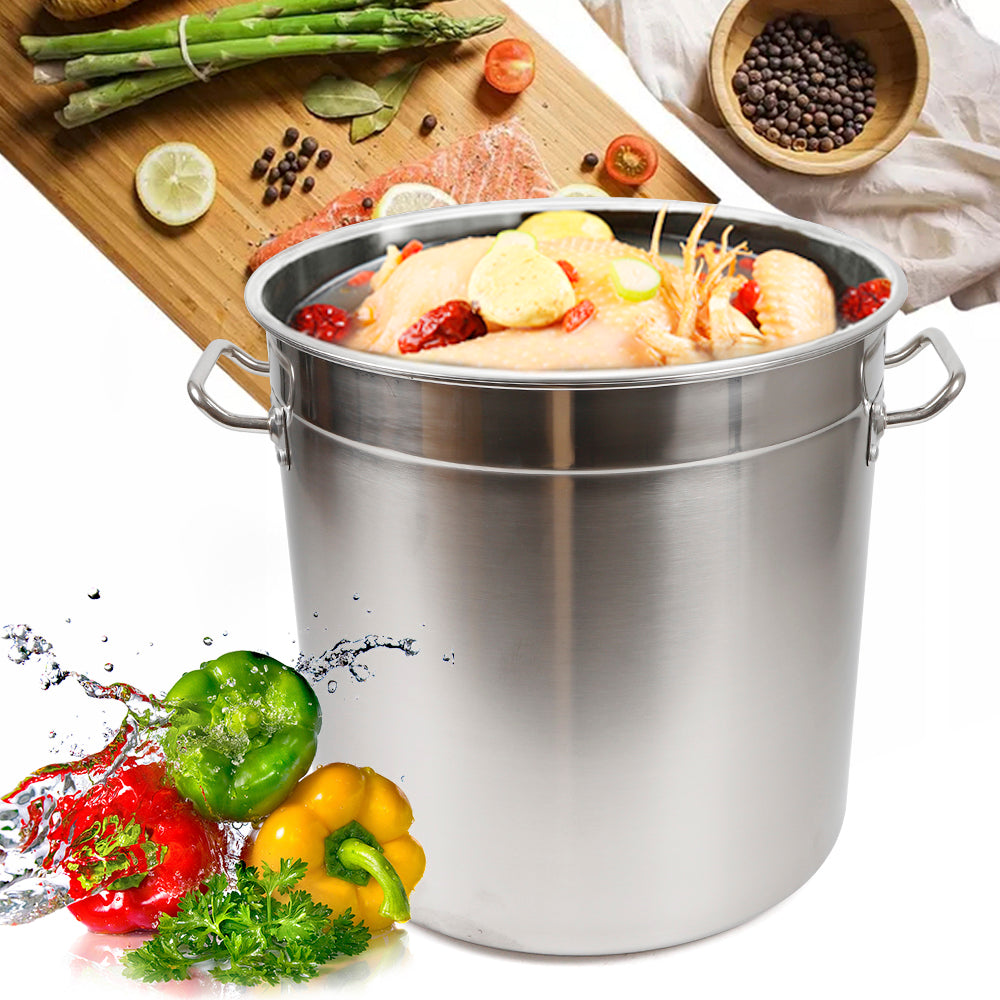 Multipurpose 35L Stainless Steel Cooking Pot with Lid & Handle