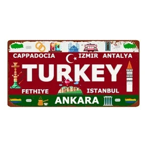 Country City Car License Plate - Metal Sign for Bar Decor