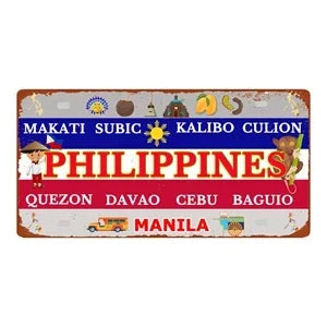 Country City Car License Plate - Metal Sign for Bar Decor