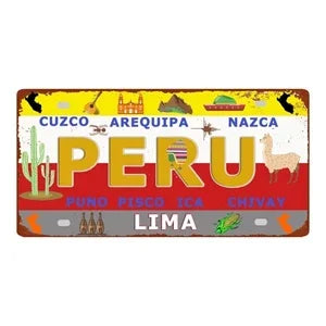 Country City Car License Plate - Metal Sign for Bar Decor