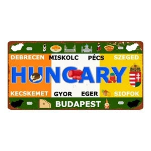 Country City Car License Plate - Metal Sign for Bar Decor