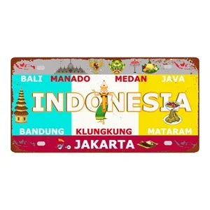 Country City Car License Plate - Metal Sign for Bar Decor