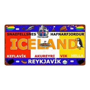 Country City Car License Plate - Metal Sign for Bar Decor