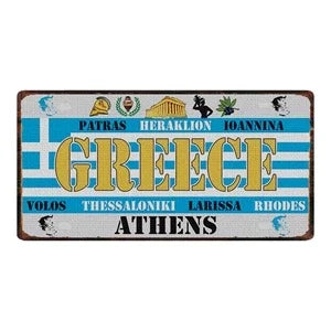 Country City Car License Plate - Metal Sign for Bar Decor