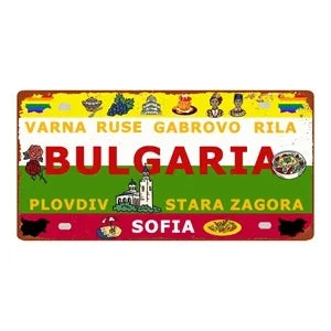 Country City Car License Plate - Metal Sign for Bar Decor