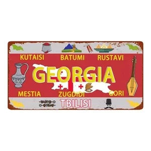 Country City Car License Plate - Metal Sign for Bar Decor